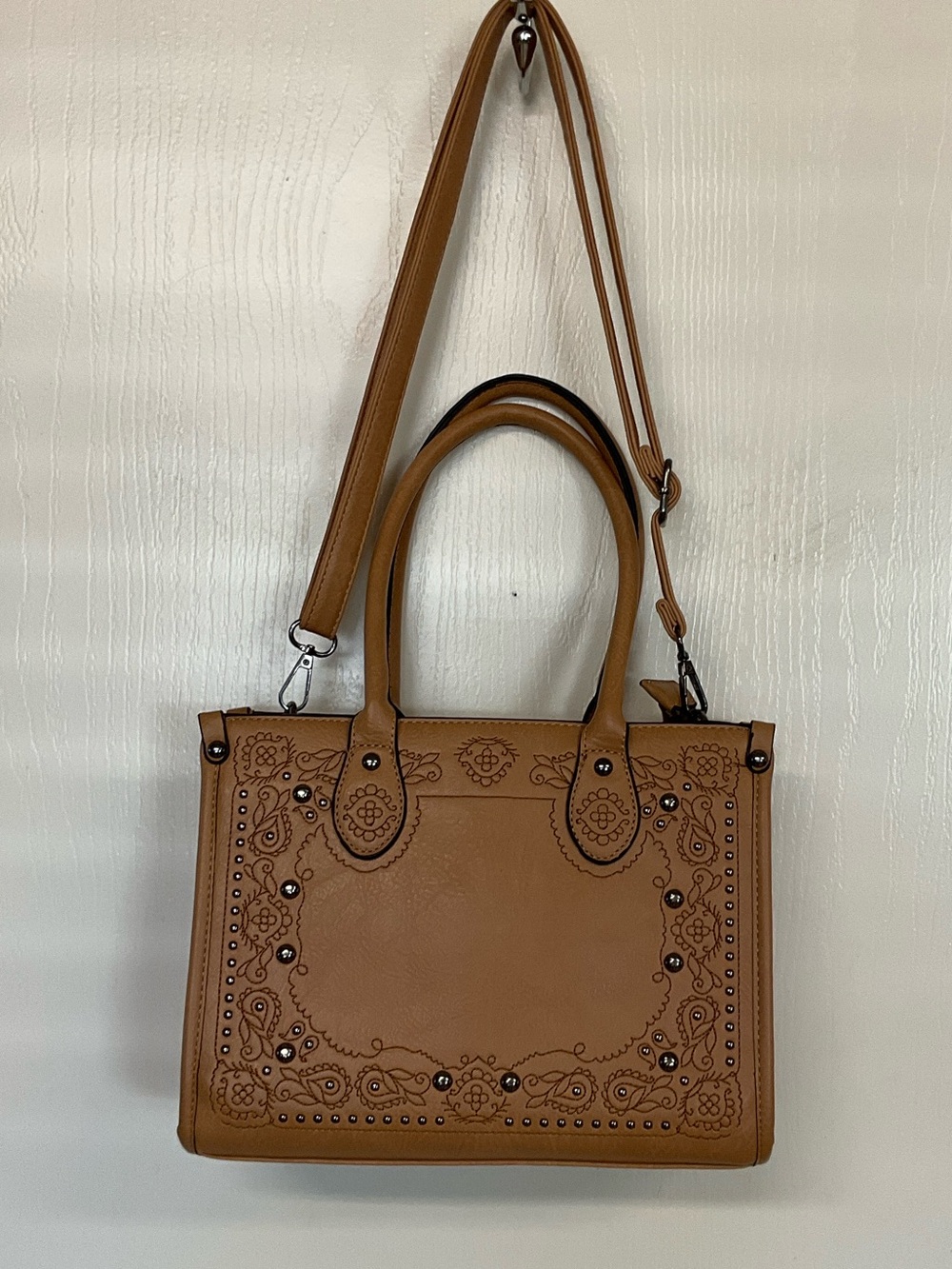 Sam and Handley Faux Leather Satchel Handbag